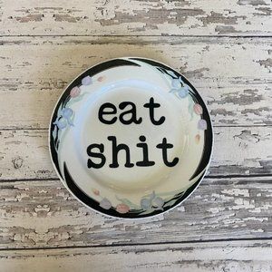 Vintage Upcycled Funny Plates, Eat Sh*t, Sarcastic Decor, Country Home Decor, Fu
